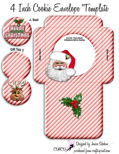 CHRISTMAS SANTA KRIS KRINGLE COOKIE POCKET