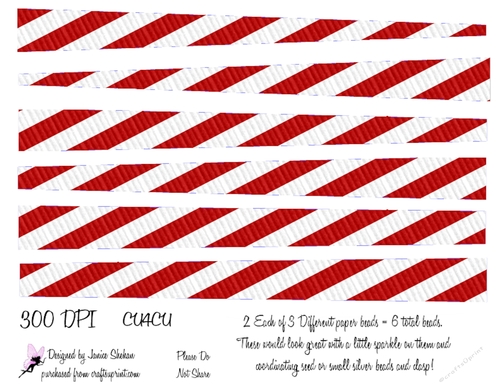 GORGEOUS PAPER BEADS CHRISTMAS STRIPE - PB 4