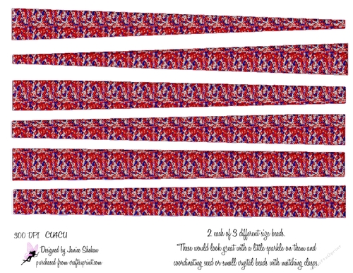 GORGEOUS PAPER BEADS RED WHITE BLUE - PB 19