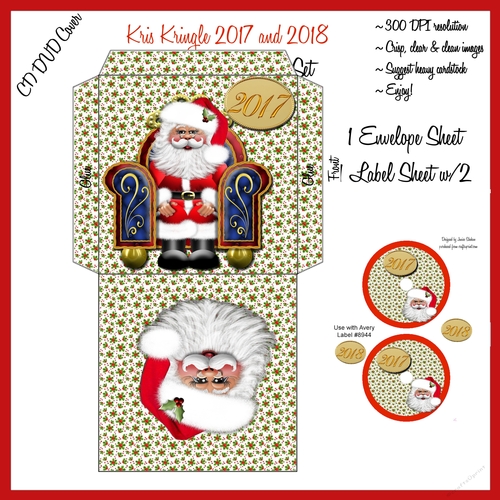 DVD ENVELOPE AND LABELS  - KRIS KRINGLE 