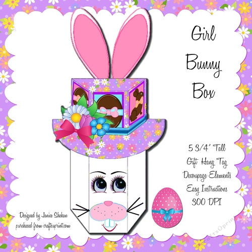 EASTER BUNNY HAT GIFT BOX - GIRL BUNNY