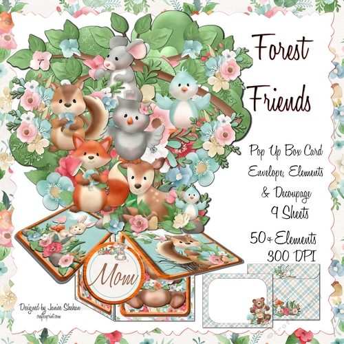 3D POP BOX CARD KIT - FOREST FRIENDS