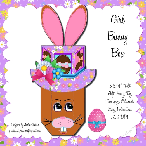 EASTER BUNNY HAT GIFT BOX - GIRL BUNNY BROWN