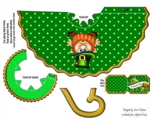 TEACUP TEA CUP GIFT BOX ST. PATRICK