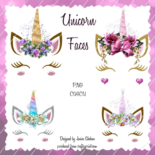 PRETTY UNICORNS CLIPART - PNG, GOLD AND SILVER