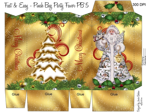 CHRISTMAS VICTORIAN SANTA GIFT PINCH BAG PB 5
