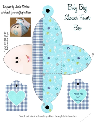 BABY BOY SHOWER FAVOR BOX - BHB 1