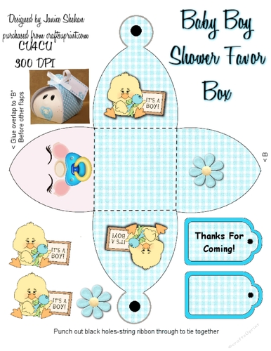 BABY BOY SHOWER FAVOR BOX - BHB 3