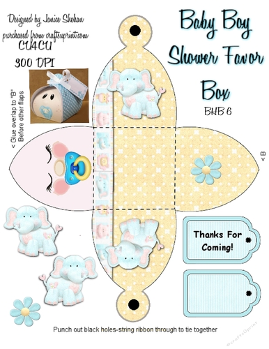 BABY BOY SHOWER FAVOR BOX - BHB 6