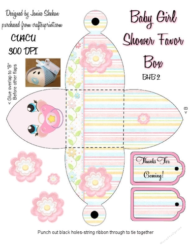 BABY GIRL SHOWER FAVOR BOX - BHB 2