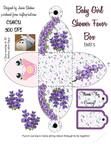 BABY GIRL SHOWER FAVOR BOX - BHB 5