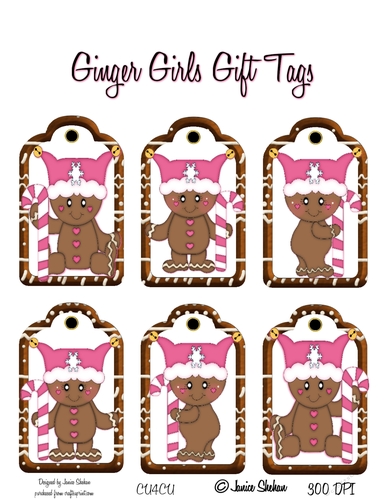 CHRISTMAS GIFT TAGS - GINGER BREAD GIRLS