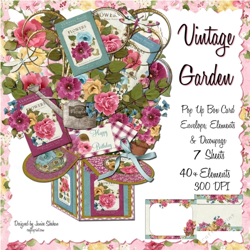 3D POP BOX CARD KIT - VINTAGE GARDEN