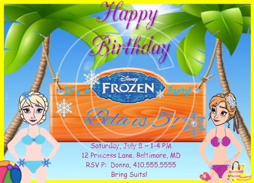 FROZEN ANNA ELSA OLAF KRISTOFF PERSONALIZED BIRTHDAY PARTY INVITES INVITATIONS