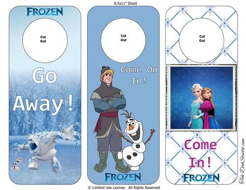 FROZEN ANNA ELSA OLAF DOOR HANGER 2