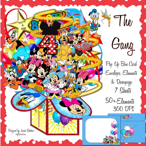 MICKEY MINNIE DISNEY BIRTHDAY PARTY 3D POP UP BOX CARD