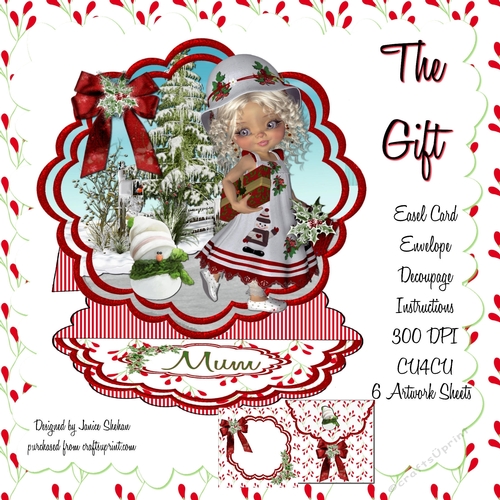 THE GIFT - EASEL CARD DECOUPAGE AND ENVELOPE KIT 