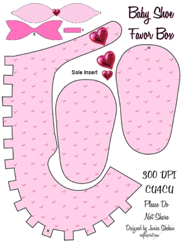 BABY GIRL SHOWER FAVOR SHOE BOX THANK YOU