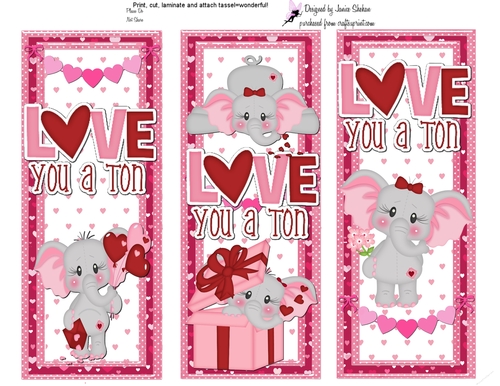 VALENTINE DAY BOOKMARK - ELLIES