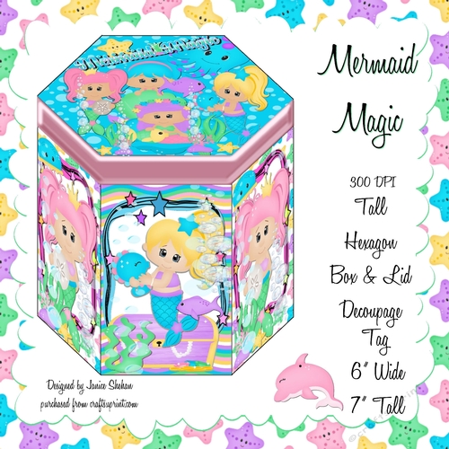 MERMAID MAGIC - HEXAGONAL GIFT BOX - HB 107