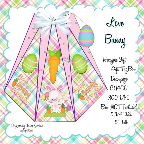 EASTER LOVE BUNNY - HEXAGON BOX BAG
