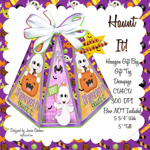 HALLOWEEN HAUNT IT - OCTAGON FAVOR GIFT BAG
