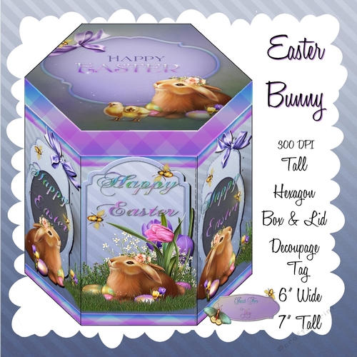 EASTER BUNNY HEXAGONAL GIFT BOX - HB 112