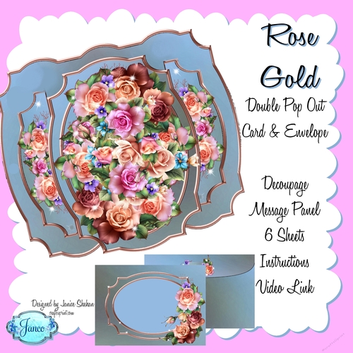 3D DECOUPAGE POP OUT CARD KIT - ROSE GOLD