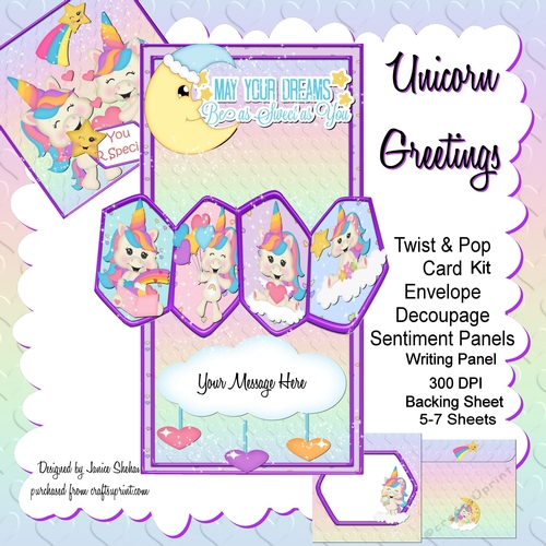 UNICORNS - TWIST AND POP CARD KIT