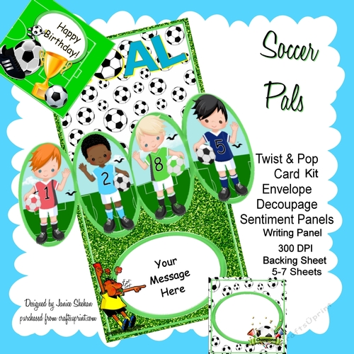 TWIST AND POP CARD KIT - SOCCER PALS
