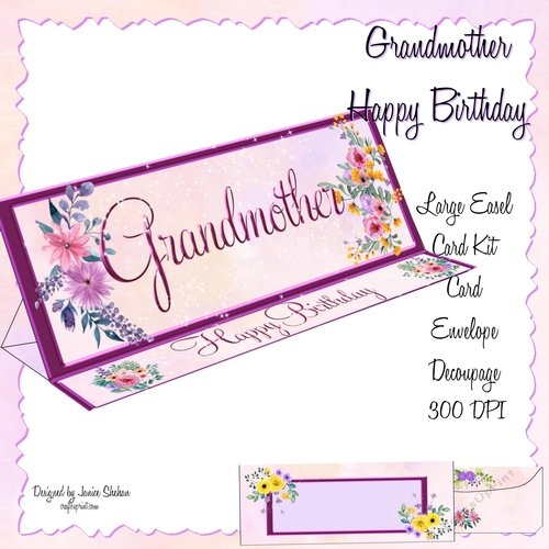 LARGE DL CARD AND ENVELOPE SET - MOTHERS DAY BIRTHDAY