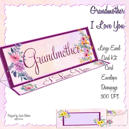 LARGE DL CARD AND ENVELOPE SET - MOTHERS DAY BIRTHDAY