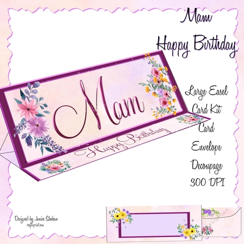 LARGE DL CARD AND ENVELOPE SET - MAM MOTHERS DAY BIRTHDAY