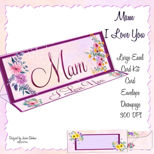LARGE DL CARD AND ENVELOPE SET - MAM MOTHERS DAY BIRTHDAY