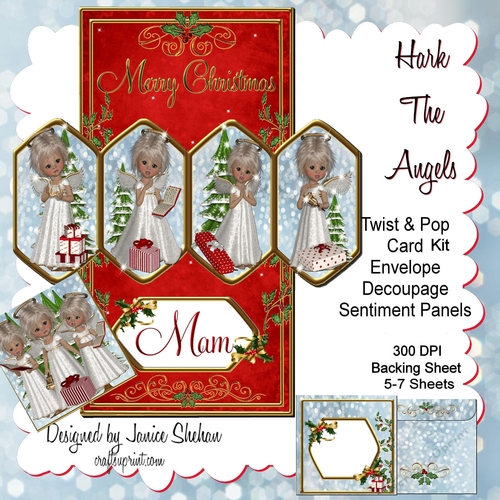 TWIST AND POP CARD KIT - HARK THE ANGELS