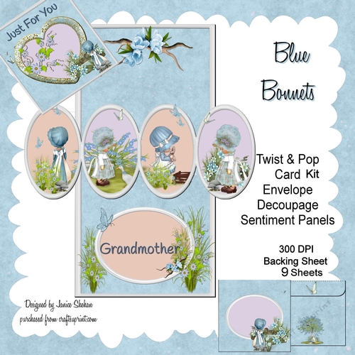 TWIST AND POP CARD KIT - BLUE BONNETS