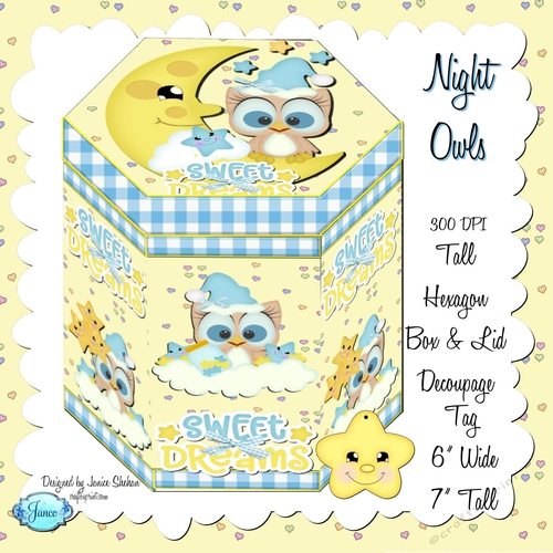 NIGHT OWLS - HEXAGONAL GIFT BOX - HB 115