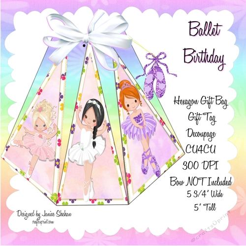 BALLET BIRTHDAY - HEXAGONAL GIFT BAG- HGB 14