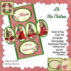 TWIST AND POP CARD KIT - LIL MISS CHRISTMAS