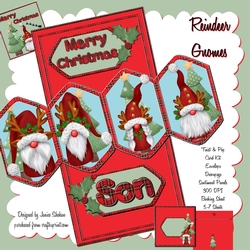 REINDEER GNOMES - TWIST AND POP CARD KIT CHRISTMAS