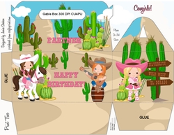 COWGIRLS! GABLE TOP GIFT BOX