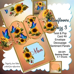 TWIST AND POP CARD KIT - SUNFLOWERS KRAZY 3