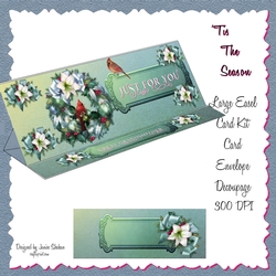 DL CARD, DECOUPAGE, ENVELOPE KIT - TIS THE SEASON