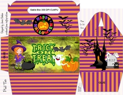 HALLOWEEN GABLE TOP BOX - CUTE LITTLE WITCHES