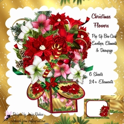 CHRISTMAS FLOWERS - 3D POP UP BOX CARD KIT