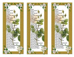 NAMES OF GOD BOOKMARKS - WHITE ROSES