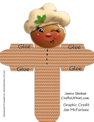 GINGERBREAD GIRL HEAD GIFT BOX