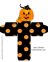 HALLOWEEN BLACK CAT TOP TREAT BOX