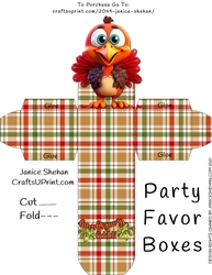 THANKSGIVING, TURKEY, USA, FAVOR GIFT BOX, Box 2