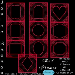 10 RED MESH FRAMES BEAUTIFUL FANCY EMBELLISHMENTED, CU4CU